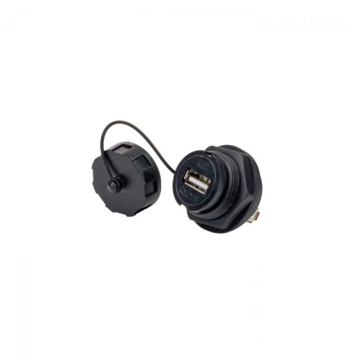 USB Einbau-Adapter mit Bajonettverschluss und Kappe (USB 2.0, A/A) für SCG22