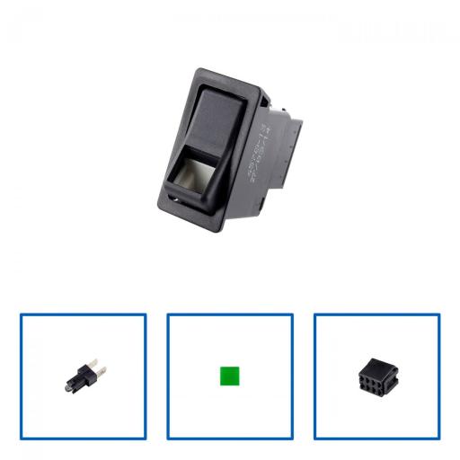 Hella Wechsel-/ Funkhauptschalter, komplett, inkl. LED-Lampe, grüner Scheibe und Stecksockel