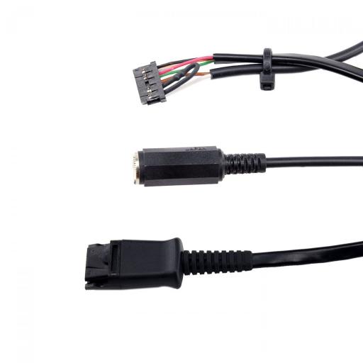 Headsetspiralkabel, PLX-QD <--> Hirosestecker mit 3,5mm Mono-Klinkenbuchse